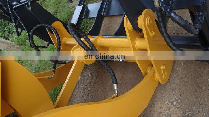 2Ton wheel loader with log fork,V-snow blade,4 in 1 bucket