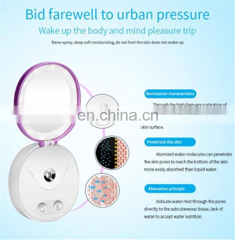 OEM Portable magnifying lamp Vapor Mini facial steamer magnifying lamp facial sprayer can be used anywhere