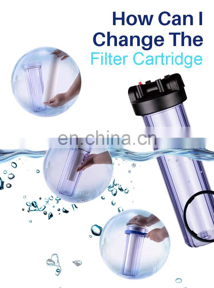 Plastic Clear Whole House High Pressure Water Filter Housing