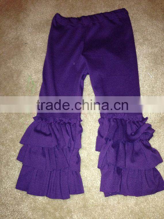 new design green baby girl maxi outwear pant knit ruffle bottom pants capri pants