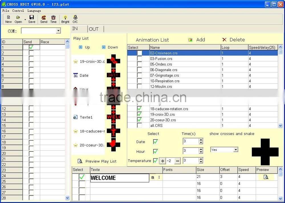 RF WIFI Lan led pharmacy cross module controller/led module controller card for pharmacy cross