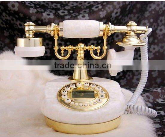 white marble antique telephone