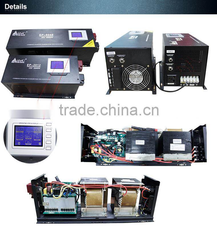 China 5KW Combined Charger Pure Sine Wave CPU LCD 48V Solar Inverter