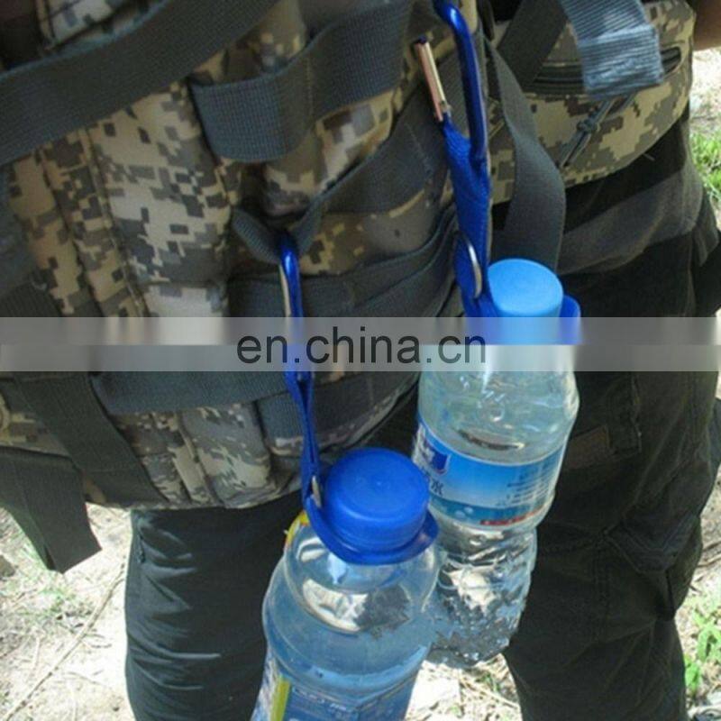 2017 New Carabiner Water Bottle Holder Camping Hiking Aluminum Rubber Buckle Hook high quality