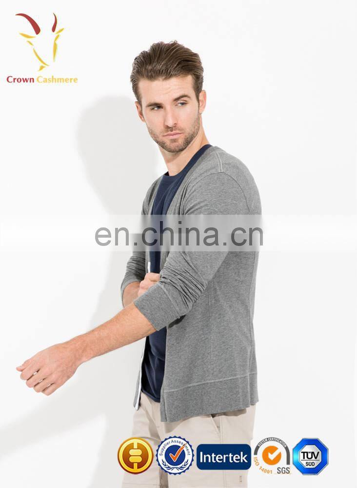 100% Cashmere V Neck Cardigan Sweater for Men