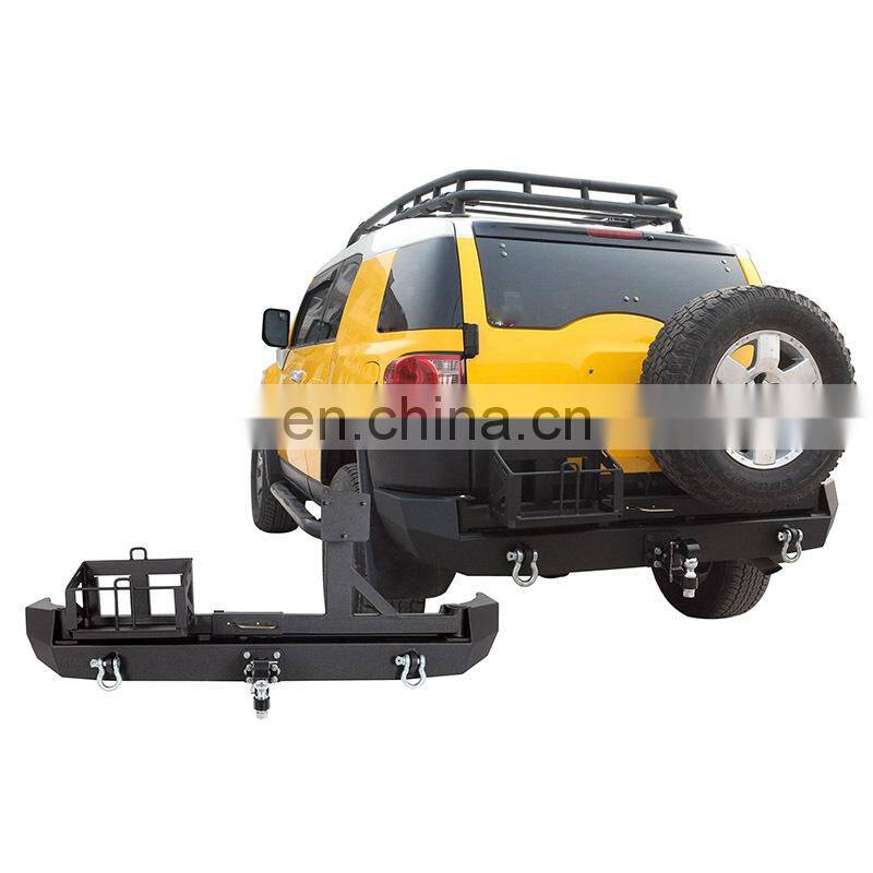 Steel Rear bumper with spare tire rack and oil barrel rack For FJ Cruiser Accessories From Maiker