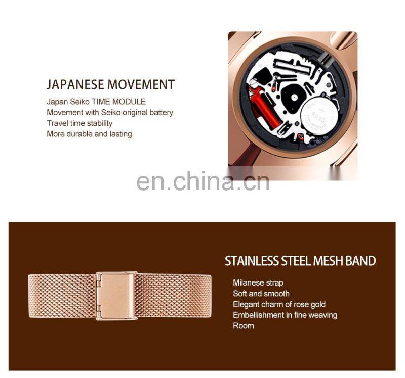 HANNAH MARTIN 108 Business Ladies Japan Quartz Movt Custom Logo Watch Stainless Steel Life Waterproof Wristwatches Luxury Watch