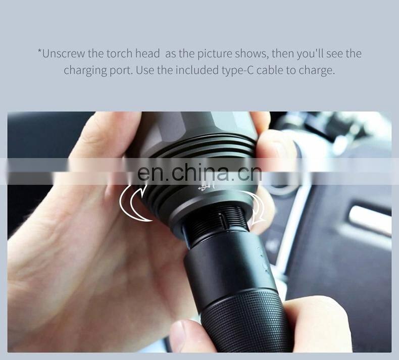 NexTool outdoor flashlight 2000lm 380m 5 Modes IPX7 Waterproof LED light Type-C Seaching Torch for Campi