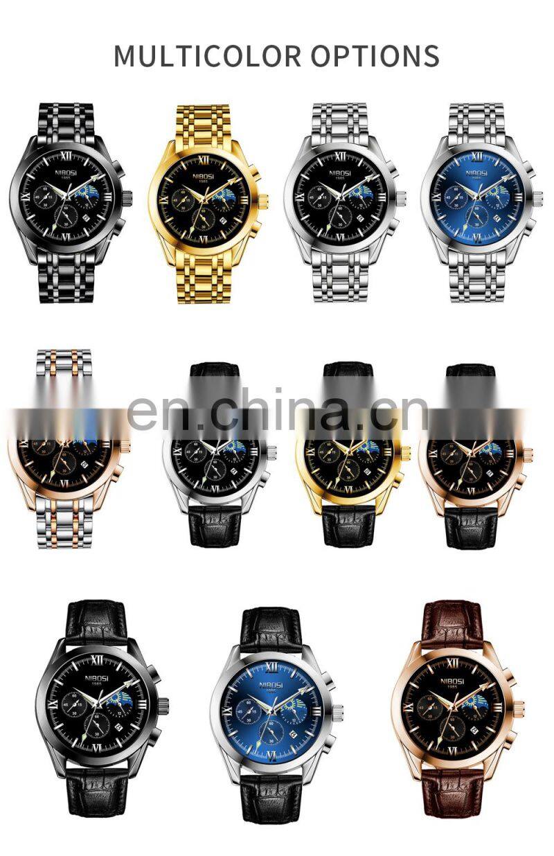 NIBOSI Men Watches Luxury Famous Top Brand Fashion Casual Dress Watch Quartz Wristwatches Relogio Masculino Customizable