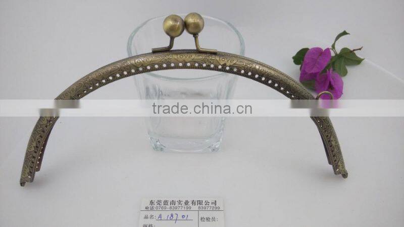 Housweety Metal Purse Bag Frame Kiss Clasp Lock Bronze Tone 25*10.5