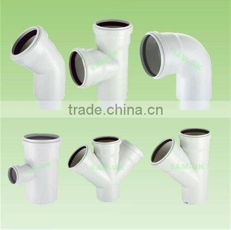 UPVC PIPE FITTING REDUCING SKEW TEE WITH RUBBER