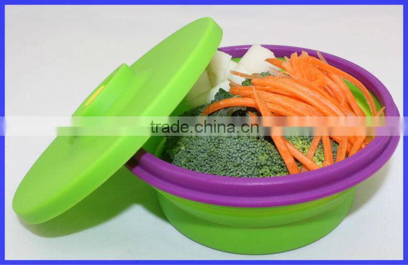 Floding Collapsible Silicone Take Away Lunch Box