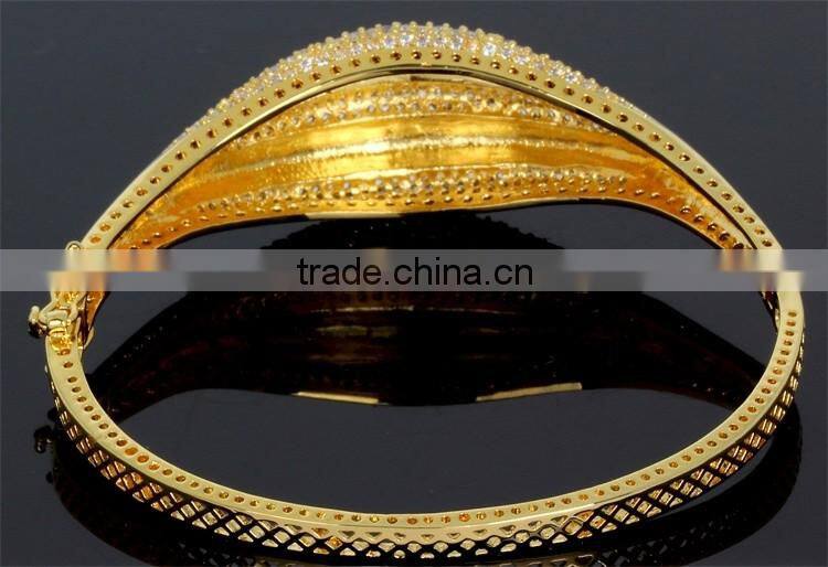 Brass Bracelet Luxury Wedding Gift Romantic Women Marriage Bangle Jewelry Gold