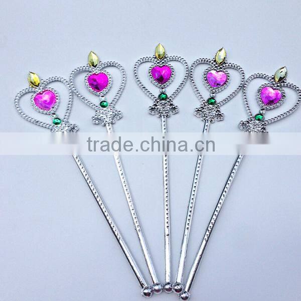 Wholesale electroplating plastic kids pink princess magic wand fairy beauty magic stick
