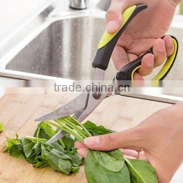 Heavy Duty Stainless Steel Kitchen Shears with Black Soft Grip Handle