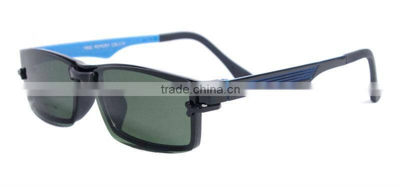 Square Full Rim TR90 Fashion High Quality Polarized Clip On Polarized Sunglasses For Adult