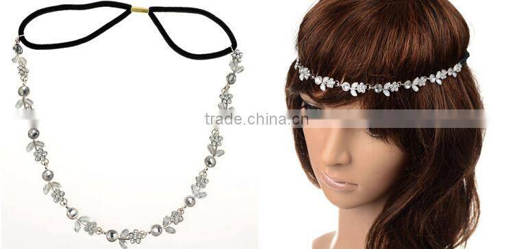2015 popular hair accessories elastic resin with diamond hair band sweet Korea style hair band