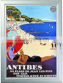 Wall-mounted Slim Key Lockable Cork Boards Poster Frames with Polycarbonate Lens