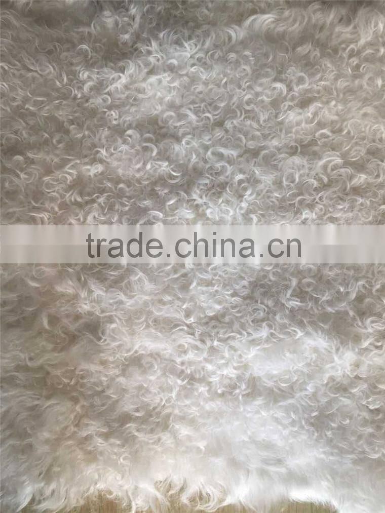 Good Quality White Lamb Fur Plate / Real Lamb Skin