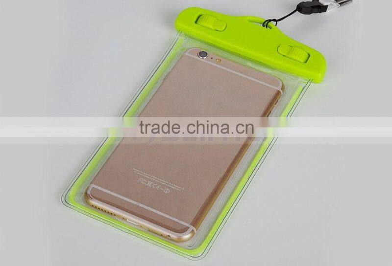 Lanyard and Luminous 4.5-6'' PVC Waterproof Bag Underwater Pouch Dirt Proof Durable Case Cover For iphone 6 plus For Samsung