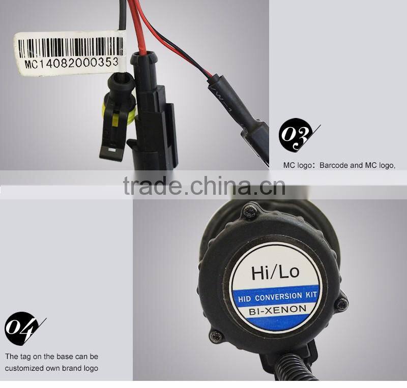 Moderncar China manufacturer 6000k 8000k HID H4 Hi/Lo bulb 35W 12V HID Xenon Bulb