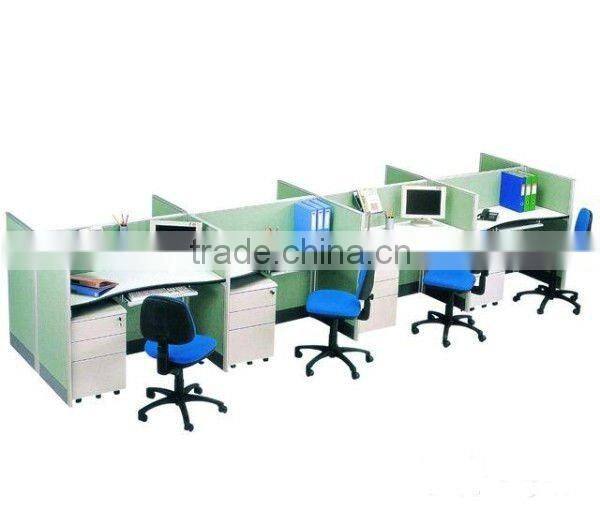 4 person Modern workstation partitions with wood screens PF-041