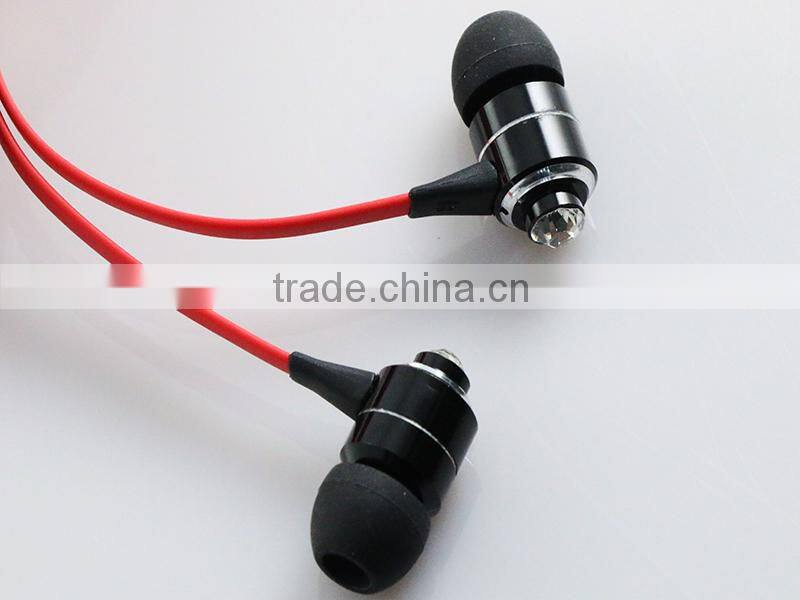 Fashion earphone mini in-ear stereo earphone,wholesale high quality metal stereo headset earbuds earphone