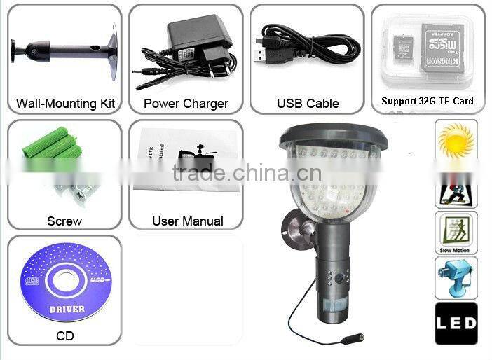 Night vision outdoor solar hidden camera