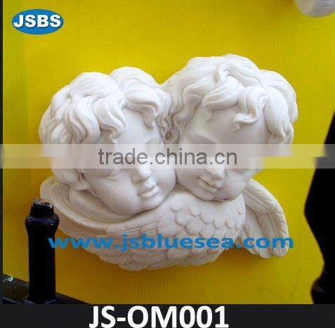 Yellow marble abstract leaf wall basin