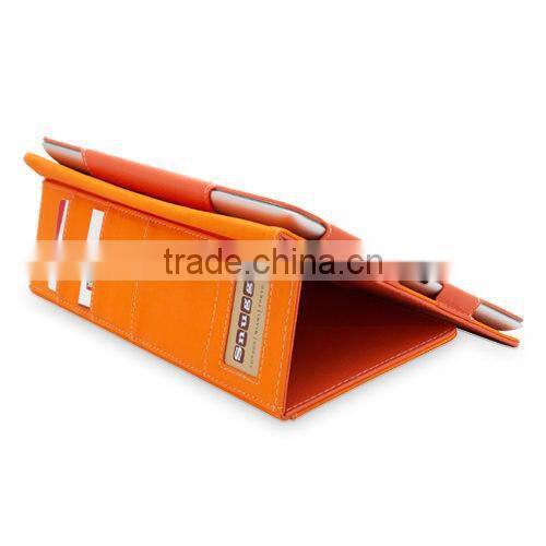 Fashion High Quality Orange PU Leather Case For Ipad 4