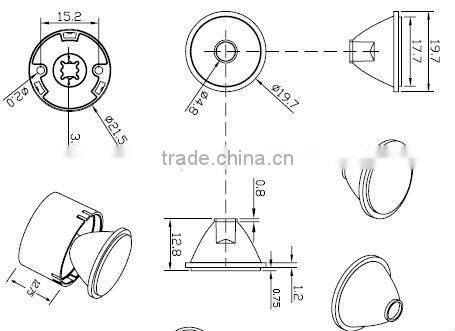 PMMA led light focusing optical lens exporter