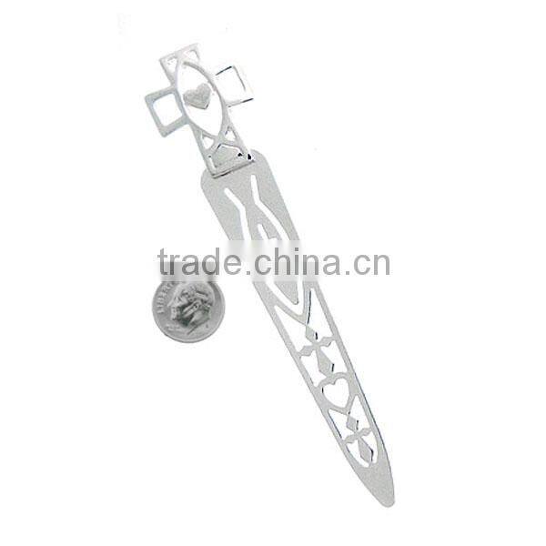 Gold fleur de lis bookmark with yellow crystal accents metal crafts