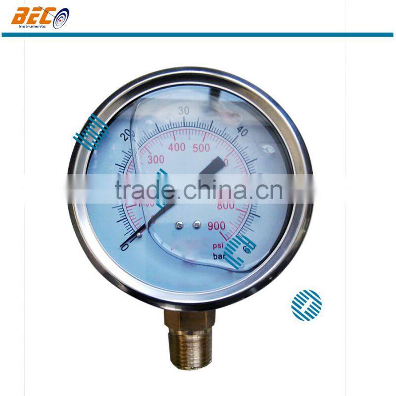 comparable price stainless steel case oil pressure gauge high manometer