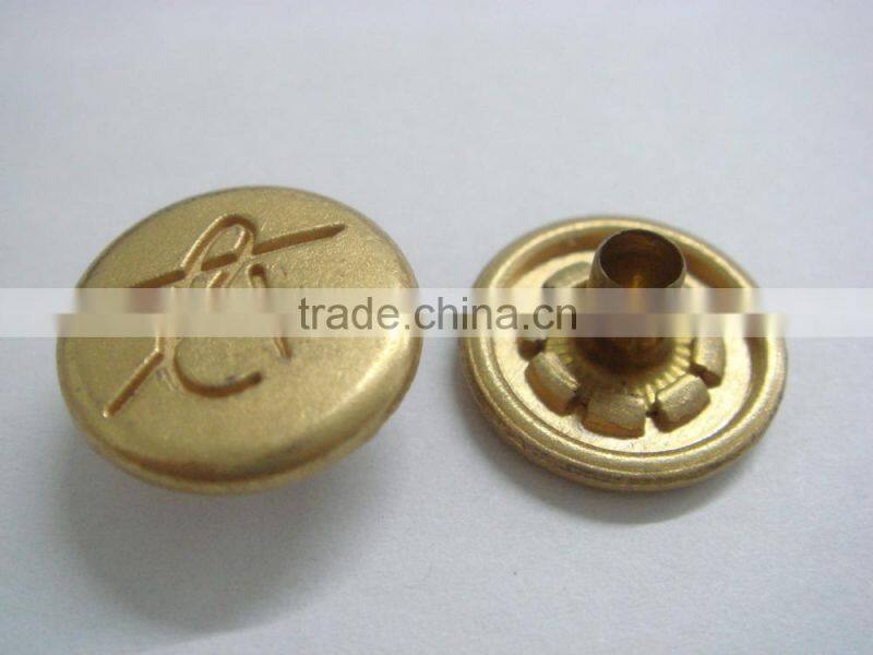 15mm gold color metal brass blind snap button