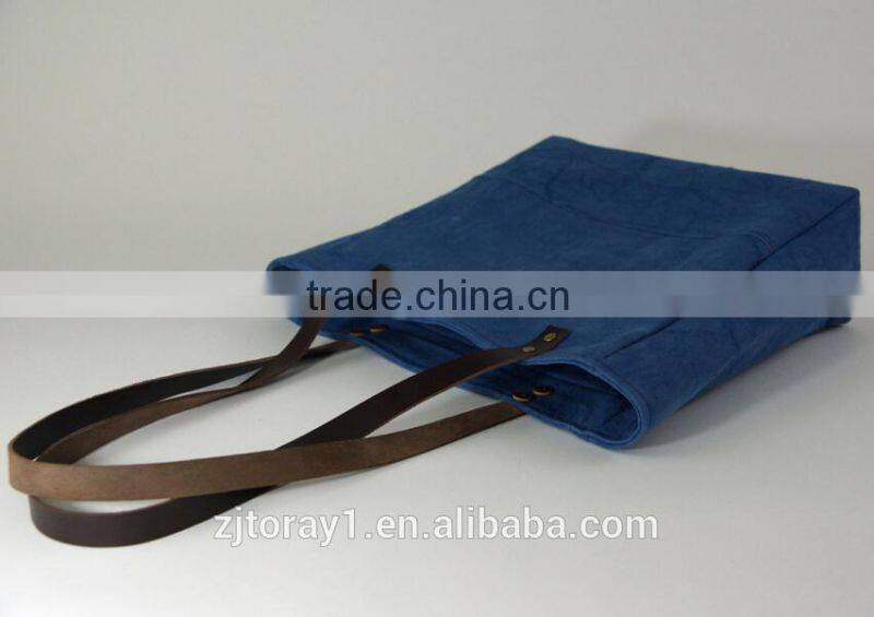Leather Canvas Bag In Shopping Bag Beach Bag Handbag