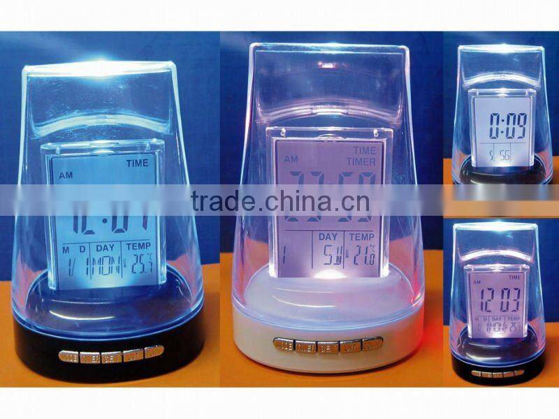 colorful cube digitals alarm clock with calendar