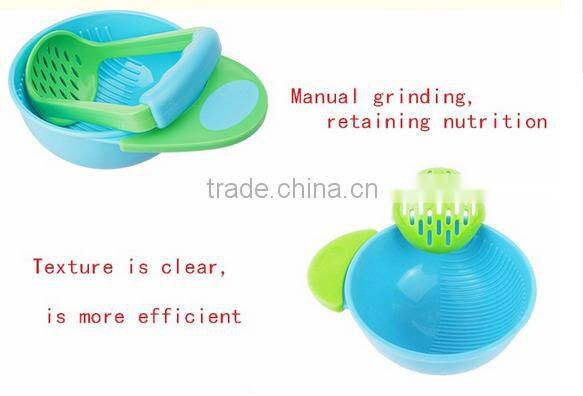 High quality 2016 Hot sale baby kid learn dishes grinding bowl handmade grinding food supplement children infant food mill