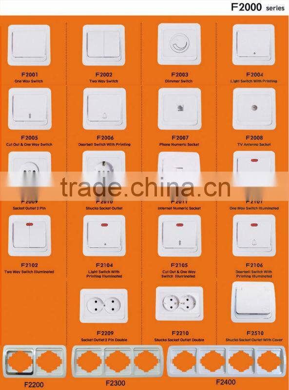Europe flush mounting 1 gang 1 way light switch (F2001)