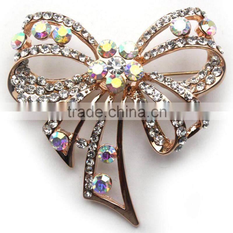 Butterfly Rhinestone Metal Brooch Pins,Color Rhinestone Brooch For Suit