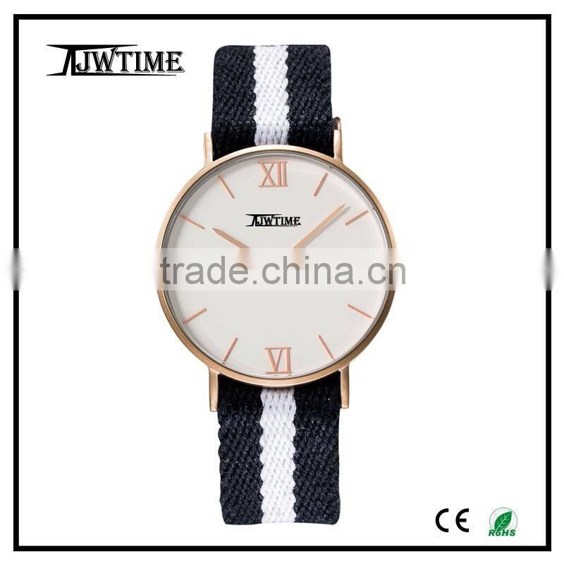 Fashion simple dial design nylon strap men watches bell and rose quartz watches quartz watches japan movt