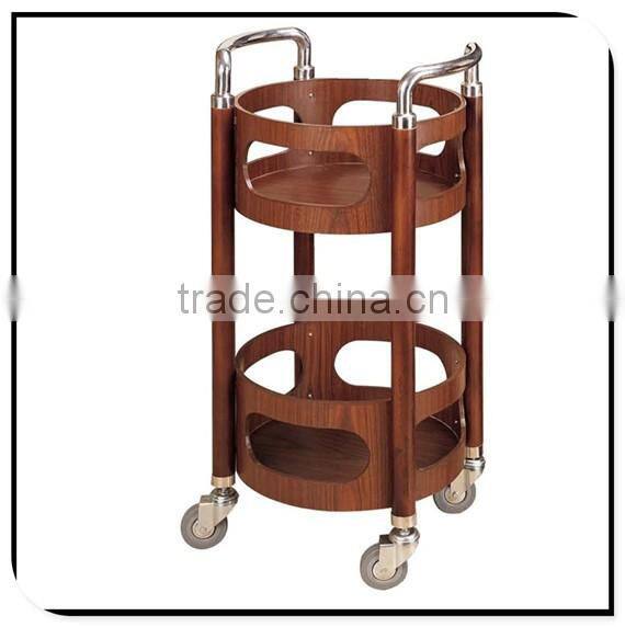 Advanced wood round wine service liquor trolley for Hotel Supreme hotel air restaurant saloon bar lobby