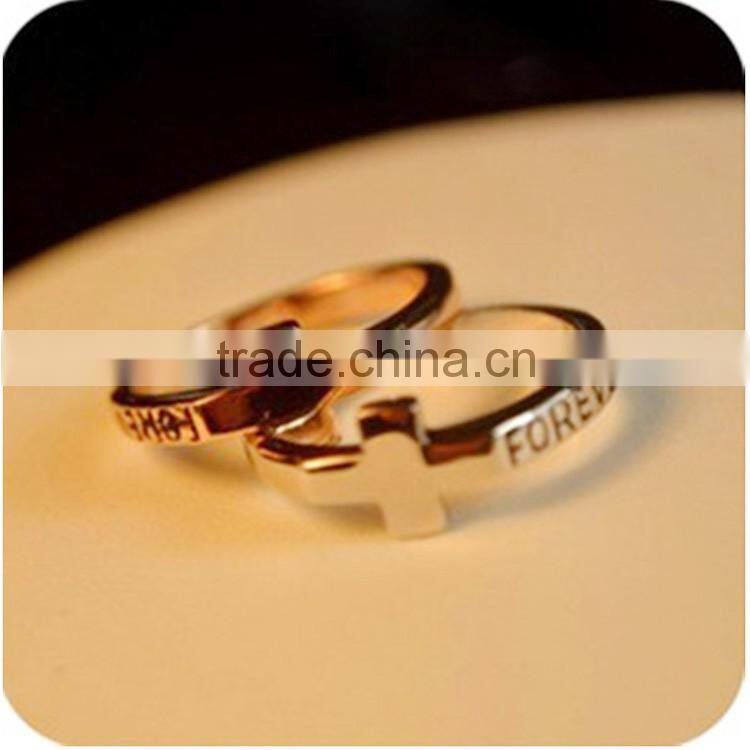 factory direct sales Forever stamped alloy full cross finger ring