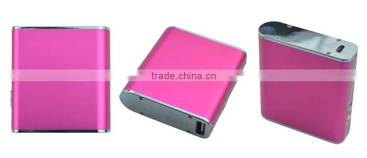 Best selling metal power bank 7800mah LED lighting portable 18650 battery with dual usb power bank