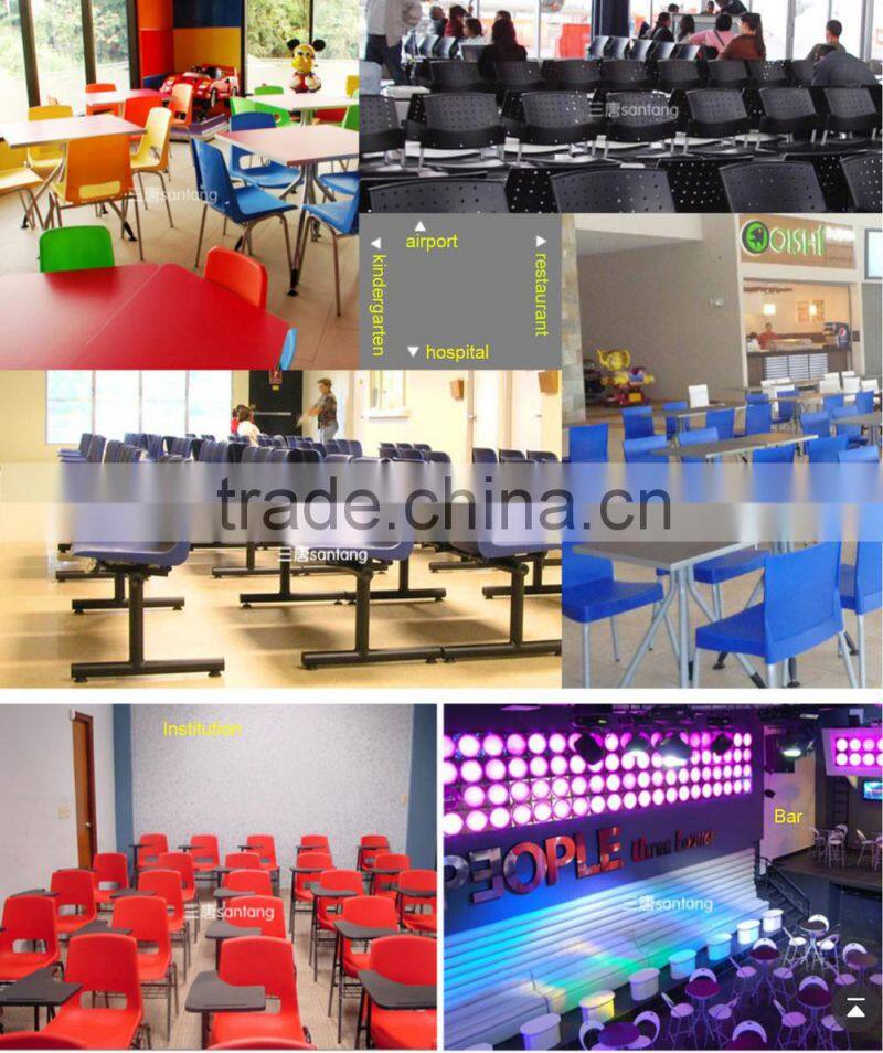 new model colorful K/D plastic leisure chairs with metal frame 1028b