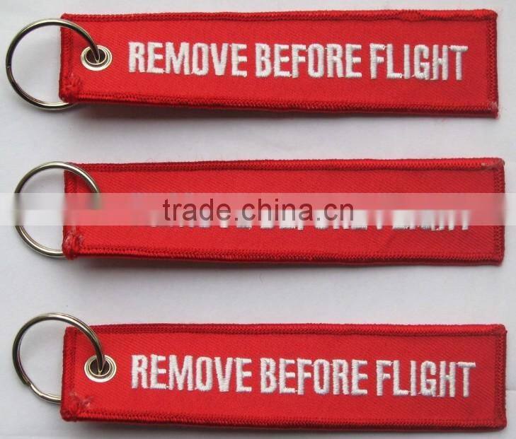 Custom Made High Quality Airlines Pilot Embroidery Jacqaurd Keyring Keychain Gift and Promotion