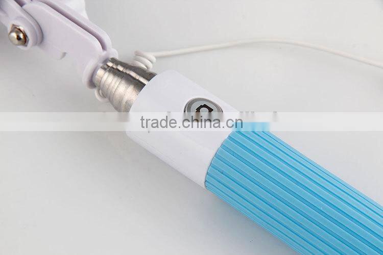 Cheapest wired selfie stick, smart phone holding wired monopod with shutter button, high quality monopod selfie stick