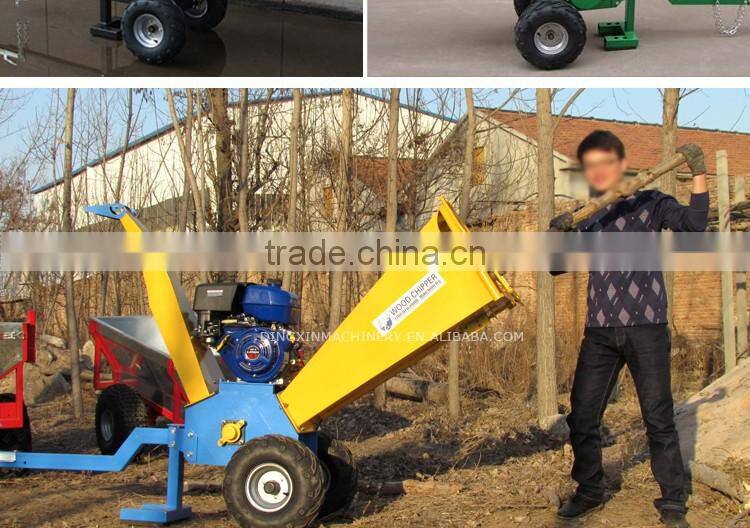 Small ATV wood chipper with gasoline engine