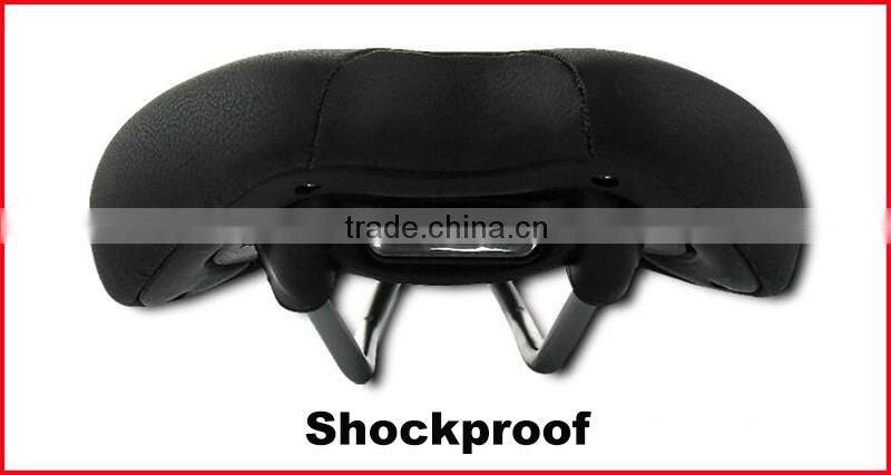 Black Comfortable Leather Gel MTB Bike Seat Cool Bicycle Saddle