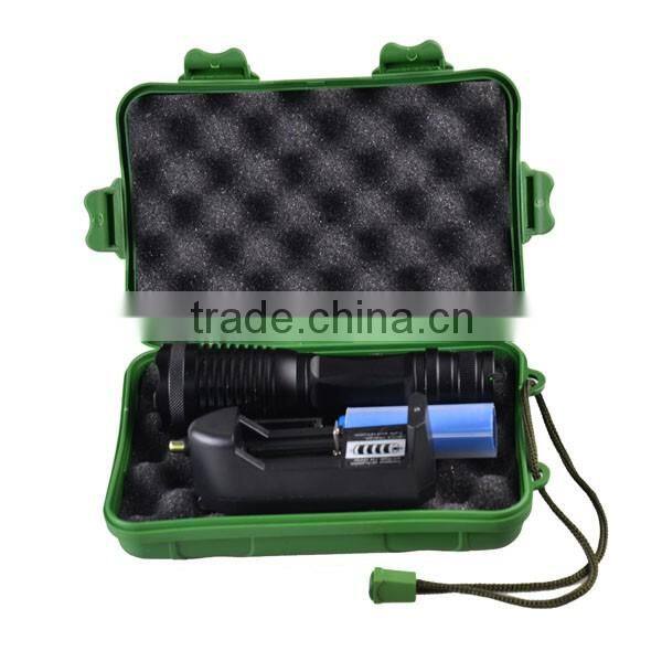 2000 Lumen Expedition Handheld Flashlight Led With Charger, 18650 2000mAh Rechargeable Battery and Sleeve, AAA Battery Holder