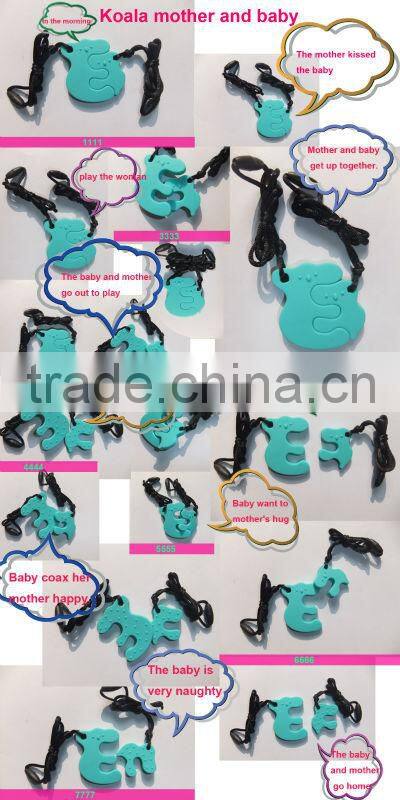 BPA Food Grade silicone teething pendant china wholesale/China Food Grade Silicone Teething Pendant for Kids Chewing